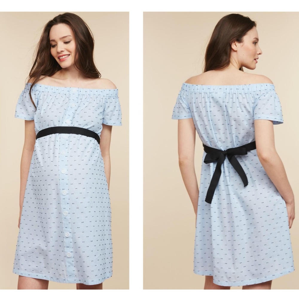 Motherhood Maternity lightweight cotton Midi  full dress L